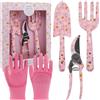 weiclianhp Kit Giardinaggio 4 Pezzi con Guanti, Pala, Cesoie e Artiglio - Attrezzi da Giardino per Donne - Set Regalo con Confezione Elegante - Ideale per Appassionati di Orto e Piante