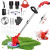 Lacoco Decespugliatore a Batteria Decespugliatore Elettrico Con Lama in Metallo,con 3 Tipi di Lame Decespugliatori da Giardino Altezza Regolabile per Prati, Arbusti