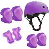 Neuytiky Set di Casco Protezione Bambini con Casco Regolabile Ginocchiere Gomitiere e Polsiere, Casco Bici Protezioni Set,Casco per Hoverboard, Pattini in Linea e Bicicletta(3-10 Anni)