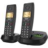 Gigaset PURE 220A Duo - 2 Telefoni Cordless DECT con Segreteria Telefonica - Blocco Chiamate e Funzione Vivavoce - 80 contatti, nero antracite [Compatibile in DE, IT, FR, NL, BE, CHE, AUT]