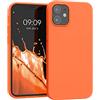 kwmobile Custodia Compatibile con Apple iPhone 12 mini Cover - Back Case per Smartphone in Silicone TPU - Protezione Gommata - arancione fluorescente