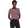 Tommy Hilfiger Donna T-Shirt Maniche Corte Slim Cody Crop Collo a Lupetto, Multicolore (Breton STP Deep Rouge/Ecru), XS