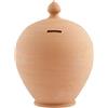Home 1924421 Casalinghi Porcellana Salvadanaio Tondo Grezzo, Marrone, 20 cm
