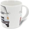 BRISA VW Collection - Volkswagen tazza in ceramica da tè, caffè, latte, cappuccino, per la colazione, Campervan T4 Bus design (Bus Fronte/Bianco)