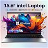 xia man Laptop ultra sottile da 15,6" Intel Notebook PC Windows 11 Pro Gamer Intel Celeron N4000 16 GB di RAM 1 TB 2 TB SSD Computer da studio per ufficio PC - Argento