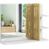 HOMCOM Specchiera Bagno Moderna da Parete a 4 Ripiani in Legno, 45x15x58.5cm, Bianco | Aosom Italy