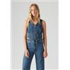 Levi's per donna. 001WQ-0000 Gilet intrecciato blu [3278282], Casual, Cotone, Denim