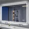 S'bagno Bluetooth-Specchio-Bagno-con-Luce-Led-120x70cm, Specchio-Bagno-Led Anti-Fog, 3000K-6500K, Dimmerabile, Memoria, Vetro Temperato HD, IP44-Specchio-Retroilluminato-Bagno, Orizzontale/Verticale