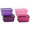 Tupperware Tupin Keep Tab Plastic Container Set (500 ml, Multicolour) -Set of 4