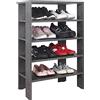 RICOO Scarpiera salvaspazio 88 x 60 x 32 cm WM040-BG Scaffale mobile ingresso Grigio cemento - Portascarpe