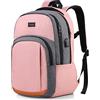 YIORMIOR Zaino Donna, Zaino Scuola Superiore Media Università Per PC Portatile 15.6 Pollici con Porta di Ricarica USB