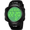 CIVO Orologio Uomo Digitale Sportivo: Militari 50M Impermeabile - Orologio da Polso Quadrante Grande LED Allarme Calendario