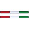 Generic 2 emblemi con bandiera, sottili, lunghi, adesivi, decorazione per auto, moto, camion (nero, Italia)
