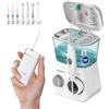 Boston Tech Aquapik® 100 idropulsore dentale Professionale | Elimina la Placca + Raccomandato dai dentisti + Cura i tuoi Impianti e Ortodonzia | 8 Ugelli + 10 Livelli di Pressione (Bianco - Biancio)