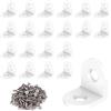 VOCIBO 20 connettori ad angolo bianco, angolo in metallo, 90 gradi, 20 x 20 mm, in acciaio inox, angolo piccolo, con vite per montaggio ad angolo, staffa, mobili, tavolo, sedia, libreria
