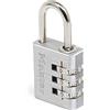 Master Lock 7630EURD Lucchetto con Combinazione in alluminio, Grigio, 3 x 6.5 x 1.3 cm