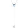 Swarovski Stilla Attract Collana a Y, Gioiello con Cristalli Blu e Zirconia, Pietre Preziose a Taglio Round, Chiusura a Scorrimento, Placcatura in Tonalità Rodio, 30-46 cm, 0,8 x 0,8 cm