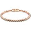 Swarovski Bracciale Tennis Imber Emily, Taglio Round, Nero, Placcato color oro rosa