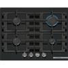 Bosch Piano Cottura 4 Fuochi a Gas Larghezza 60 cm in Vetro Temperato colore Nero - PNP6B6K40 Serie 4