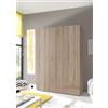 MERCATONE GERMANVOX da oltre 40 anni arr Armadio Guardaroba 3 Ante e 2 Cassetti | Armadio Camera da Letto Moderno 121x177x51 cm (LxHxP) | Ampio Spazio Organizzativo con Barra Appendiabiti | Colore Rovere