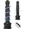 SuperLove Wriggling, Rotating & Vibrating Anal Dildo with Suction Cup & Remote Black