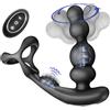 SuperLove Ultimate Pleasure Prostate Massager with Double Cock Ring & Remote Control Black