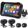 Liwogi Wireless Carplay Dash Cam per Moto, Motorrad Navi Navigazione GPS Automatica 6.25 Pollici, Touchscreen Impermeabile,Registrazione in loop Con Funzione Pressione Pneumatici