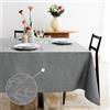 Ferò Tovaglia Rettangolare 150x180cm, Idrorepellente, Tovaglia Cotone Puro 100%, Tovaglia Antimacchia Elegante Design Jacquard Italiano, Lavabile, Tovaglia Impermeabile, Tovaglia da Esterno, Grigio