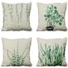 Aoihrraan Fodere per Cuscini Confezione da 4, 41x41cm Verde Cactus Salice Foglie Cuscino Copertine Decorativo Federa Quadrata, Biancheria Gettare Federe Con Cerniera Invisibile per Divano Auto Letto