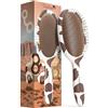 FRAMAR Spazzola Capelli Rettangolare per Donne e Uomini - Spazzola Districante per Capelli Bagnati e Asciutti - Wet Brush - Motivo Mucca