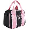 Generic Borsa a Tracolla per Balletto, Zaino Borsa a Tracolla Rosa per Ragazze, Danza Classica, Borsa per Bambini, Borsa a Tracolla Sportiva con Cerniera, Borsa a Tracolla (BLACK)