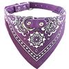 Newtensina Collare bandana alla moda per cani, collare per bambini, bandana media, con collare per cani, viola, L
