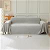 VanderHOME Copridivano in Ciniglia,Copri Divano 3 Posti,Telo Copridivano Universale，Copridivano Multifunzionale, Utilizzabile Come Coperta da Divano, Lenzuolo 230 * 380cm-Grigio chiaro