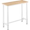 WOLTU Tavolo da Bar Rettangolare Alto Tavolino Bancone per Cucina in Metallo e Legno 100x40x100 cm