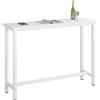 WOLTU Tavolo da Bar Rettangolare Alto Tavolino per Cucina in Metallo Legno 140x40x100 cm