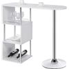WOLTU Tavolo da Bar con 3 Ripiani con Portabottiglie Vino, Bancone per Cucina in Metallo & MDF, Tavolo Alto per Home Bar, Cucina, 113 x 40 x 105 cm, Bianco