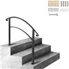 VEVOR Corrimano Scale Passamano Ringhiere 3 Piedi Corrimano di Transizione Regolabile in Ferro Battuto Nero Opaco per 3 Gradini Design stabile