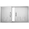 VEVOR Porta di accesso da cucina, 914 x 534 mm, Doppia porta da cucina esterna, Porta in acciaio inox, Porta a parete verticale per isola cucina, mobiletto da esterno