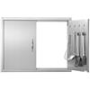 VEVOR Porta di Accesso da Cucina, Porta Doppia per Cucina da Esterno 78,7x60,9 cm, Porta da Incasso in Acciaio Inox con Maniglie e Ganci, per Isola BBQ, Stazione per Grigliate