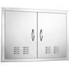 VEVOR Porta accesso per cucina, 762 x 533 mm, Doppia porta da cucina esterna, Porta in acciaio inossidabile montaggio ad incasso con maniglie e prese d'aria, isola cucina, mobiletto da esterno