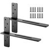VEVOR Staffe per Mensole Galleggianti a Forma di T, 2 Pezzi, Staffe in Acciaio Massiccio per Mensole, 406,4 x 73,5 x 304,8 mm Capacità di Carico di 90 kg per Supporto da Banco con Viti