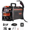 VEVOR Macchina Saldatrice MIG Corrente 130A, Saldatrice MIG Sinergica Filo Animato Senza Gas, Kit Saldatrice Portatile Saldatrice con Tecnologia Inverter IGBT, Macchina Saldatrice Schermo Digitale