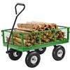 VEVOR Carrello da Giardino in Acciaio 408,23 kg su Ruote, Carrello da Giardino Trainabile per Impieghi Gravosi, Carrello da Giardino in Metallo per Esterni, Pneumatici 254 mm, Maniglia Girevole a 180°