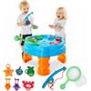 VEVOR Tavolo da Gioco per Sabbia Acqua con 9 Accessori Giocattolo, Tavolo d'Acqua per Bambini Piccoli per Attività Sensoriali con Set di Giochi di Pesca, Sicuro e Durevole, Facile da Pulire, Blu