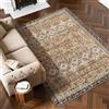 VEVOR Tappeto per Salotto 1829 x 2743 mm Lavabile, Tappeto da Interno per Soggiorno, Antiscivolo e Antistrappo, per Animali Domestici e Bambini, per Camera da Letto, Soggiorno, Marrone e Verde