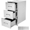 VEVOR Cassetti per Cucina da Esterno, Cassetti a Triplo Accesso, Armadietti a Filo in Acciaio Inossidabile, Organizzatore per Isola Barbecue con Maniglia, per Cucine Esterno 470x570x570 mm