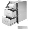VEVOR Cassetti per Cucina da Esterno, Cassetti a Triplo Accesso, Armadietti a Filo in Acciaio Inossidabile, Organizzatore per Isola Barbecue con Maniglia e Supporto di Carta 420x520x736 mm