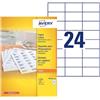 Avery Laser Labels, White 70 x 36mm wit/ds 2400