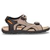 GEOX Strada Sandalo Sportivo In Ecopelle Sand - Uomo - Sand