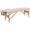Homcom - Lettino da Massaggio Portabile Massagio Fisioterapia Pieghevole con 2 Zone 182 x 60cm Beige